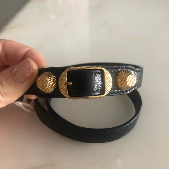 Balenciaga giant arena wrap leather bracelet - Picture 3 of 10